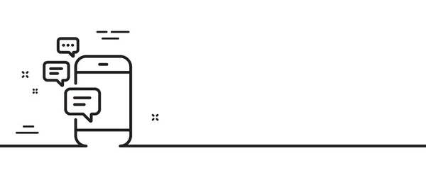 Kommunikációs Vonal Ikon Okostelefon Chat Szimbólum Üzleti Üzenetek Jele Minimális — Stock Vector