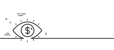 İş görüşü muhasebe çizgisi simgesi. Finansal göz işareti. Para yatırımı sembolü. Asgari çizgi çizimi arka planı. İş görüşü simgesi afişi. Beyaz ağ şablonu konsepti. Vektör