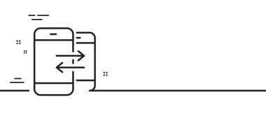 Telefon hattı simgesi. Gelen ve giden çağrı kodu. Konuşma ya da SMS sembolü. Asgari çizgi çizimi arka planı. Telefon iletişim hattı ikon desenli pankart. Vektör