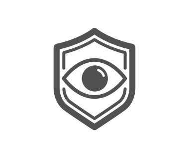 Göz algılama simgesi. Retina taraması işareti. Biyometrik veri sembolü. Klasik düz stil. Kalite tasarım elemanı. Basit bir göz algılama simgesi. Vektör