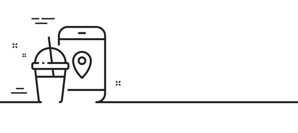 フードデリバリーアプリのラインアイコン 非接触式の食事注文記号 食料品の電話アプリケーションシンボル 最小限の線のイラストの背景 フードアプリラインアイコンパターンバナー ホワイトウェブテンプレートのコンセプト ベクトル — ストックベクタ