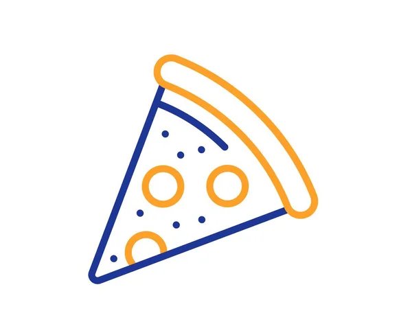 Icono Línea Rebanada Pizza Signo Comida Pizzería Símbolo Comida Rápida — Vector de stock