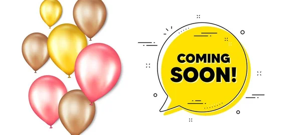 Coming Soon Text Balloons Promotion Banner Chat Bubble Promotion Banner — Stock Vector