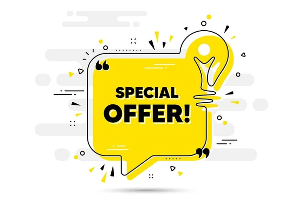 Special Offer Text Yellow Idea Chat Bubble Background Sale Sign — Stock Vector