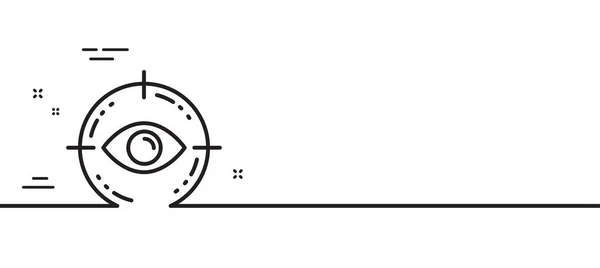 アイターゲットラインアイコン 診療所の看板 光学ビジョンシンボル 最小限の線のイラストの背景 アイターゲットラインアイコンパターンバナー ホワイトウェブテンプレートのコンセプト ベクトル — ストックベクタ