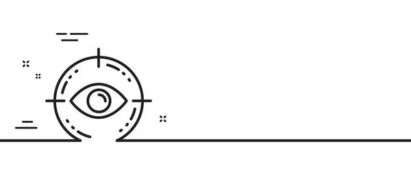 眼睛靶线图标 Oculist诊所标志 光学视觉符号 最小线条图解背景 眼睛目标线图标图案横幅 白色网络模板的概念 — 图库矢量图片
