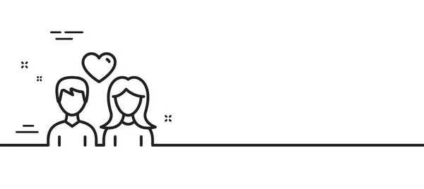 Пара Піктограмою Лінії Серця Користувачі Груповий Знак Символ Силуету Чоловічої — стоковий вектор