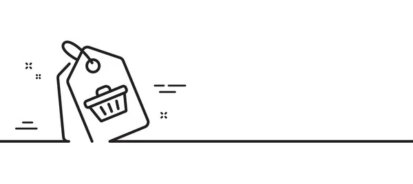Warenkorb Linie Symbol Kundenkennzeichen Einkauf Supermarkt Minimale Zeilenillustration Hintergrund Sale — Stockvektor