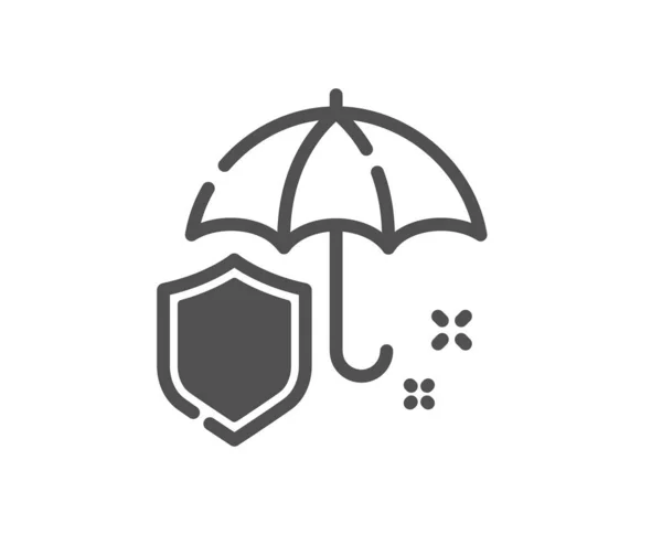 Umbrella Icon Rain Defence Sign Safe Insurance Symbol Classic Flat — Stock Vector