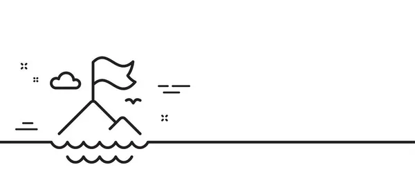 Ikonen För Bergsflaggan Tecken Målutmaning Ledarskapssymbol Minimal Linje Illustration Bakgrund — Stock vektor