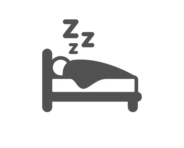 睡眠の質のアイコン 夜の休憩ベッドの看板 人間の就寝時のシンボル クラシックフラットスタイル 品質設計要素 シンプルな睡眠アイコン ベクトル — ストックベクタ