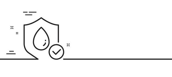 Wasserdichte Linie Symbol Wasserabweisendes Schild Schutzsymbol Für Flüssige Tropfen Minimale — Stockvektor