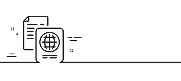 Zeilensymbol Für Passdokumente Datei Seite Zeichen Büronotiz Symbol Minimale Zeilenillustration — Stockvektor