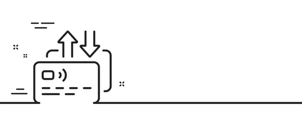 Creditcard Lijn Pictogram Stuur Een Betaalkaart Financieel Transfersymbool Minimale Lijn — Stockvector