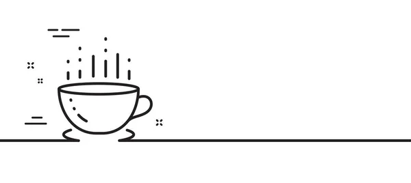 Kahve Fincanı Çizgisi Ikonu Sıcak Çay Tabelası Otel Servis Sembolü — Stok Vektör