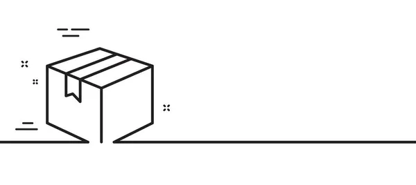出荷ボックスラインアイコン 物流配送サイン 小包追跡記号 最小限の線のイラストの背景 小包ラインアイコンパターンバナー ホワイトウェブテンプレートのコンセプト ベクトル — ストックベクタ