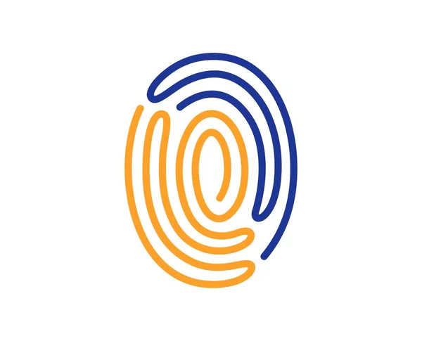 Ikona Linii Papilarnych Cyfrowy Odcisk Palca Symbol Skanowania Biometrycznego Kolorowy — Wektor stockowy