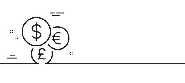 Geld Munt Lijn Pictogram Contante Wisselbordje Beurssymbool Minimale Lijn Illustratie — Stockvector