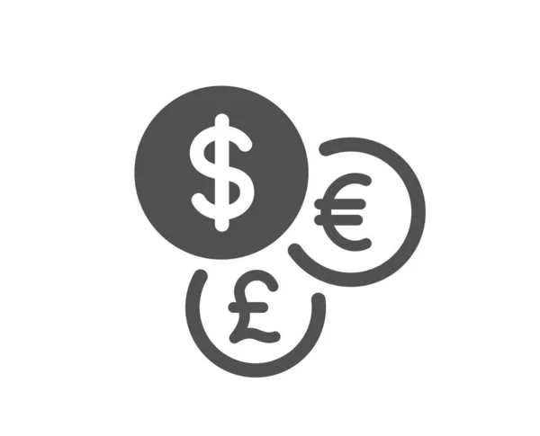 Monnaie Icône Signe Échange Argent Symbole Boursier Style Plat Classique — Image vectorielle