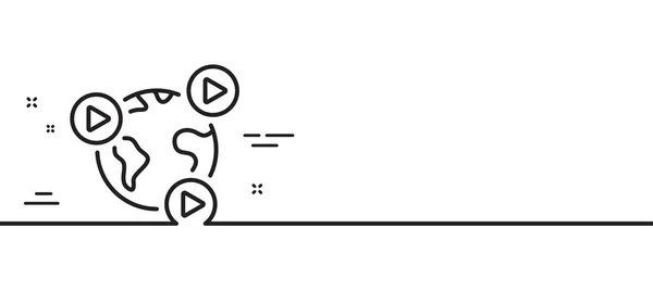 Icône Ligne Conférence Virtuelle Panneau Formation Ligne Symbole Présentation Web — Image vectorielle
