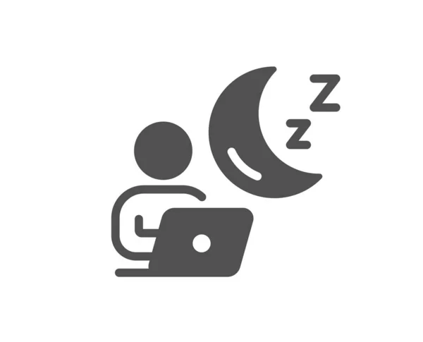 Qualitätssymbol Nachtschicht Online Zeichen Für Schlaflosigkeit Traumbüro Symbol Klassischer Flacher — Stockvektor