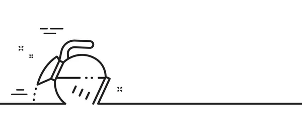 咖啡壶线图标 热饮料标志 茶杯的标志 最小线条图解背景 咖啡壶线图标图案横幅 白色网络模板的概念 — 图库矢量图片