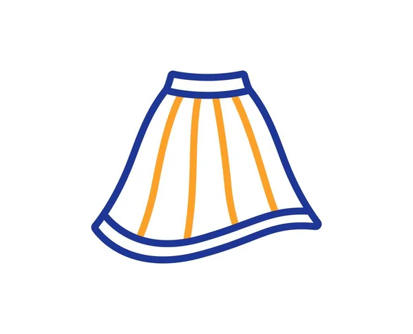 Ikona Spódnicy Odzieżowy Szyld Kobiecy Symbol Mody Kolorowy Koncept Cienkiej — Wektor stockowy