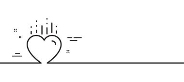 Kalp çizgisi ikonu. Duygusal işaretleri severim. Sevgililer Günü sembolü. Asgari çizgi çizimi arka planı. Kalp çizgisi ikon desenli pankart. Beyaz ağ şablonu konsepti. Vektör