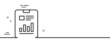 Belge satırı simgesini rapor et. Analiz Çizelgesi ya da Satış Büyüme İşareti. İstatistik veri sembolü. Asgari çizgi çizimi arka planı. Belge satırı simge afişini bildirin. Vektör
