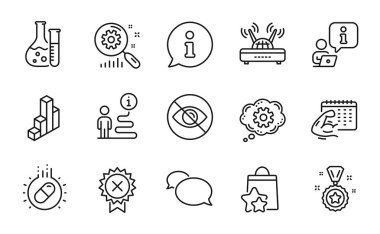 İş simgeleri ayarlandı. Eşi olarak simge, sadakat noktaları, kimya laboratuarı işaretleri dahil. Bakmıyorum, çark, spor takvimi sembolleri. Arama istatistikleri, kapsül hapları, 3D grafikler. Haberci. Vektör