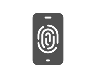 Parmak izi ikonu. Parmak izi taraması işareti. Biyometrik kimlik sembolü. Klasik düz stil. Kalite tasarım elemanı. Basit bir parmak izi ikonu. Vektör