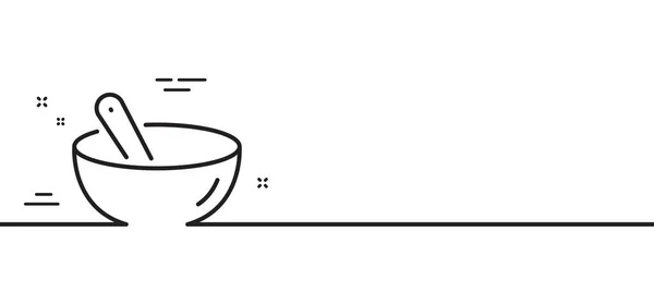 Ikona Linky Vaření Mísa Nápisem Lžíce Symbol Přípravy Jídla Minimální — Stockový vektor