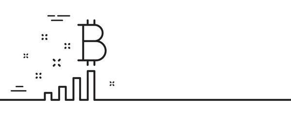 Bitcoin Graphenzeilen Symbol Kryptowährungsanalysen Unterzeichnen Kryptogeld Symbol Minimale Zeilenillustration Hintergrund — Stockvektor