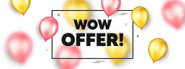 Wow Offer Text Balloons Frame Promotion Banner Special Sale Price — Stock Vector