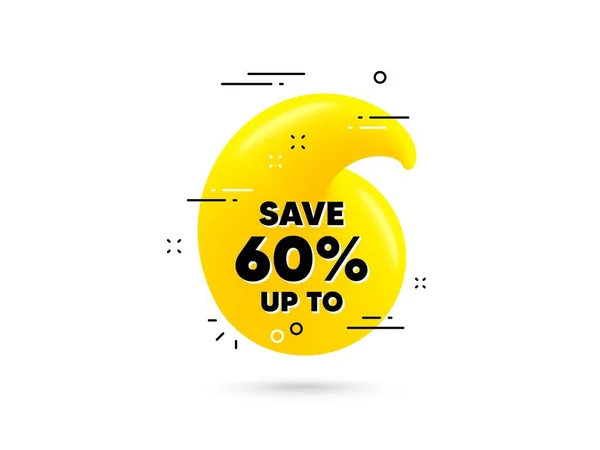 Sparen Sie Bis Prozent Gelbe Zitatblase Discount Sale Angebotspreisschild Sonderangebotssymbol — Stockvektor