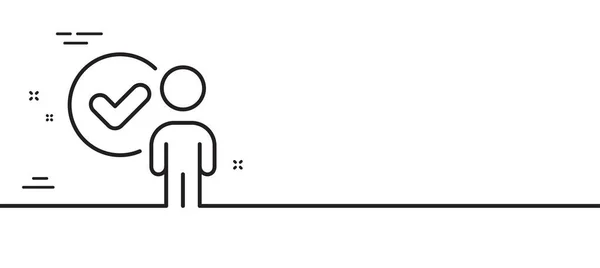 Verification Person Line Icon Akzeptierte Mann Unterschreiben Erprobtes Symbol Minimale — Stockvektor