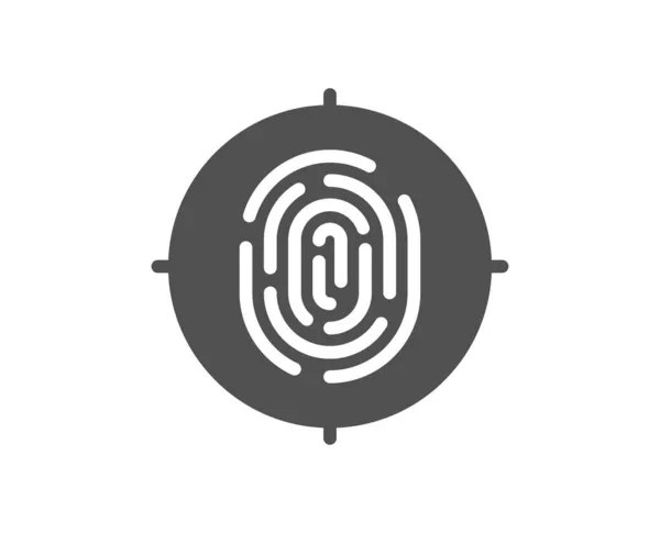 Vingerafdruk Icoon Vingerafdruk Doelwit Biometrisch Identiteitssymbool Klassieke Platte Stijl Kwaliteitselement — Stockvector