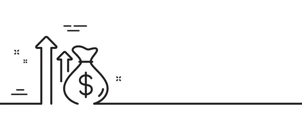Ikona Zysku Linii Budżetowej Podpis Pożyczki Symbol Zysku Gotówkowego Minimalne — Wektor stockowy