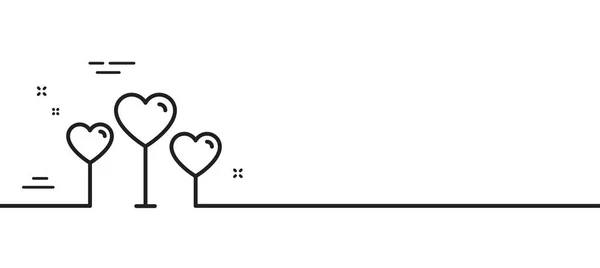 爱心线图标 情人节的标志 夫妻关系的象征 最小线条图解背景 爱之心线图标图案横幅 白色网络模板的概念 — 图库矢量图片