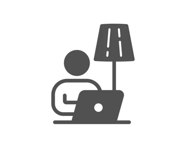 Icono Lámpara Pie Señal Luz Interior Iluminar Símbolo Estilo Plano — Vector de stock