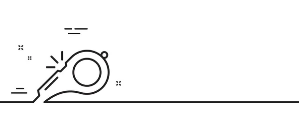 Ikona Čáry Píšťalky Odpalovací Znamení Symbol Rozhodčího Minimální Čára Ilustrace — Stockový vektor