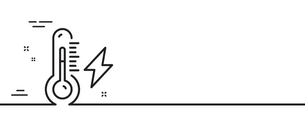 Elektriciteitskabel Icoon Bliksemschicht Met Thermometer Teken Elektrisch Energie Symbool Minimale — Stockvector