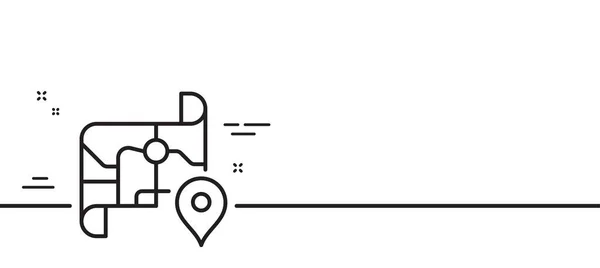 Ikona Linii Map Znak Drogowy Symbol Odległości Drogi Minimalne Tło — Wektor stockowy