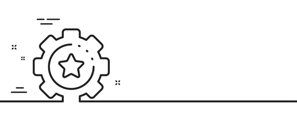 Paramètres Icône Ligne Engrenage Roue Dentée Avec Signe Étoile Symbole — Image vectorielle
