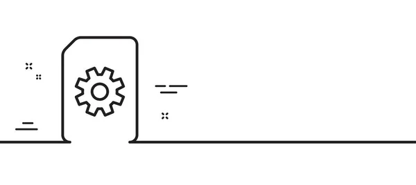 文档管理行图标 带有Cogwheel标志的信息文件 纸页概念符号 最小线条图解背景 文件管理行图标模式横幅 — 图库矢量图片