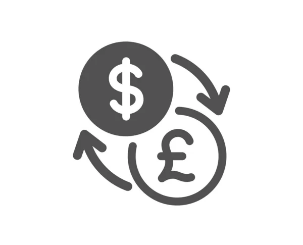 Icône Change Dollar Livre Signe Argent Convertir Symbole Devise Style — Image vectorielle