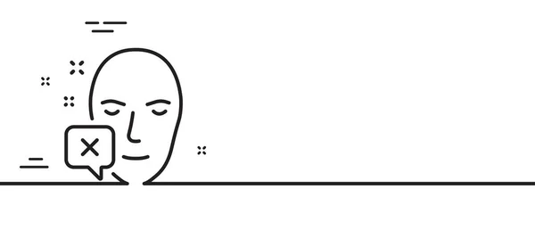 Face Declined Line Icon Human Profile Sign Facial Identification Error — Stock Vector