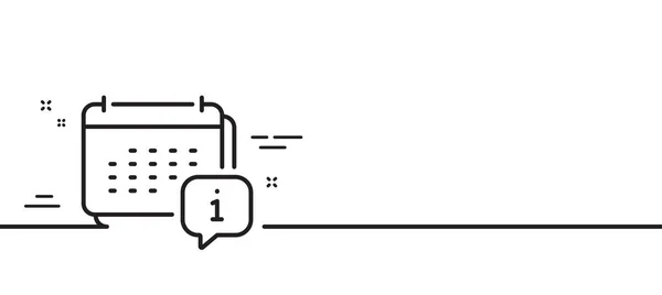 Ícone Linha Informações Calendário Sinal Planeamento Anual Símbolo Programação Evento —  Vetores de Stock