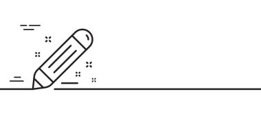Marka sözleşmesi simgesi. Kalem işareti. Sosyal pazarlama rapor simgesini düzenle. Asgari çizgi çizimi arka planı. Marka sözleşmesi simge desenli pankart. Beyaz ağ şablonu konsepti. Vektör