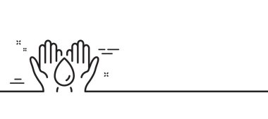 Güvenli su hattı simgesi. Sıvı işareti. Ekoloji enerji sembolü. Asgari çizgi çizimi arka planı. Güvenli su hattı ikon desenli pankart. Beyaz ağ şablonu konsepti. Vektör